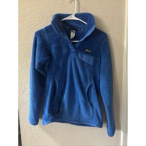 Patagonia Re-Tool Fleece Sweater Womens Small Blue 1/4 Snap Pullover Snap T